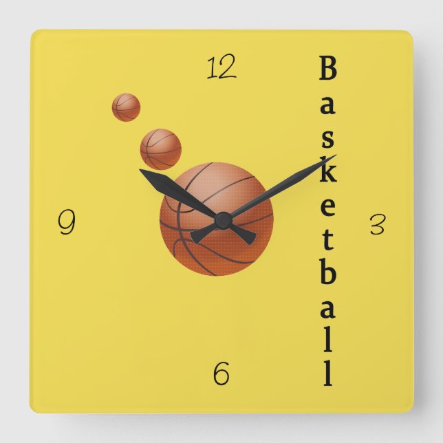 Reloj Cuadrado Baloncesto (Anverso)