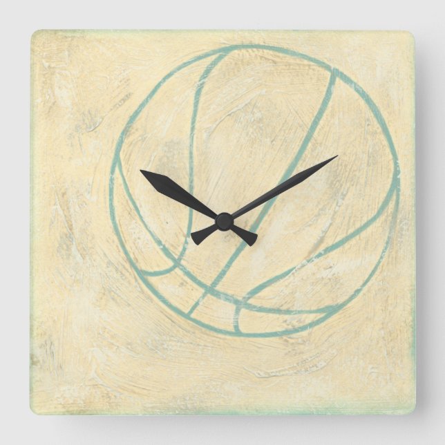 Reloj Cuadrado Baloncesto azul de Chariklia Zarris (Anverso)