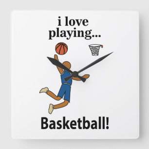 Reloj Cuadrado Baloncesto Me encanta jugar baloncesto