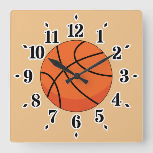 Reloj Cuadrado Baloncesto personalizado