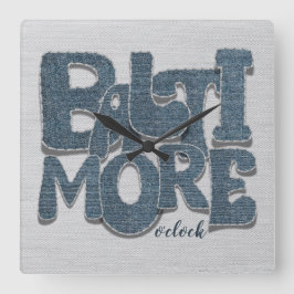 Reloj Cuadrado Baltimore Maryland Denim Letra