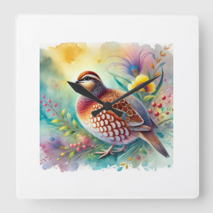Reloj Cuadrado Bamboo Partridge 120724AREF122 - Watercolor