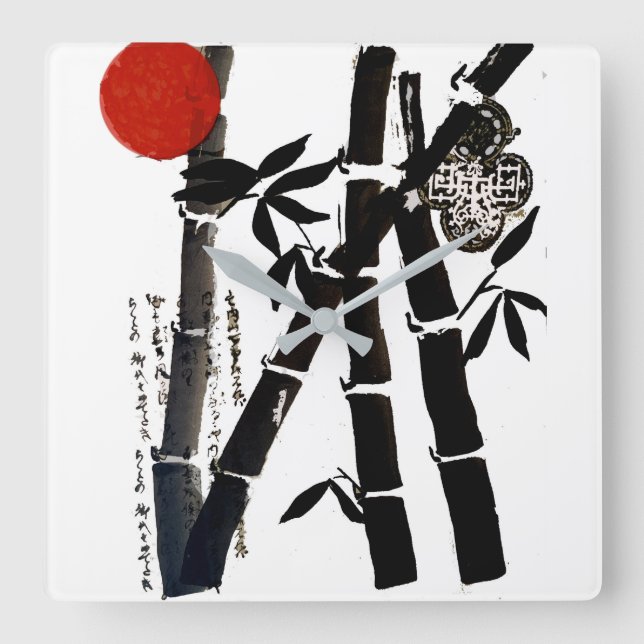 Reloj Cuadrado Bambú (Anverso)