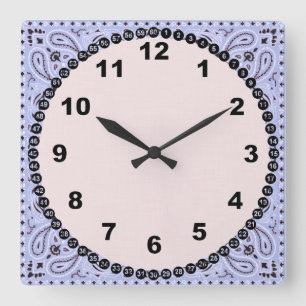 Reloj Cuadrado Banda azul y cara rosada