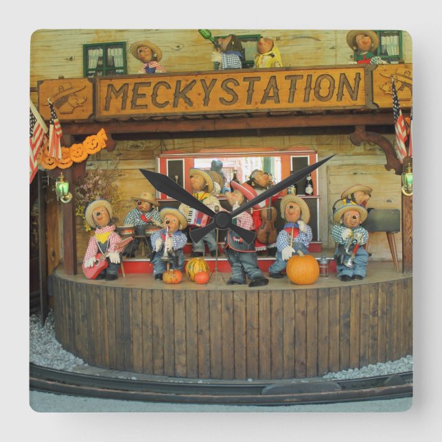Reloj Cuadrado Banda Cowboy de Hedgehogs Musical (Anverso)