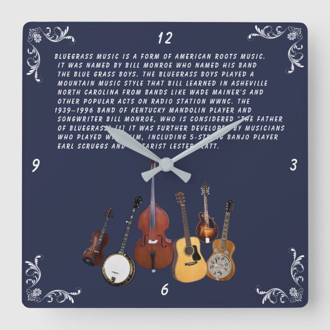 RELOJ CUADRADO BANDA DE BLUEGRASS (Anverso)