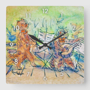 Reloj Cuadrado Banda de gatos, Louis Wain