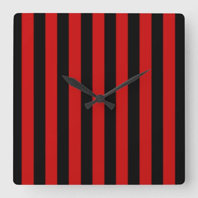 Reloj Cuadrado Banda negra y roja (Anverso)