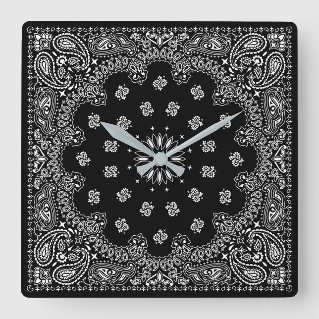 Reloj Cuadrado bandana paisley square clock (Anverso)