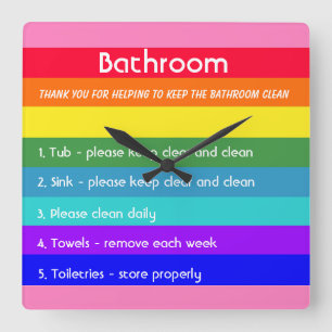 Reloj Cuadrado Bandas de arcoiris audaces