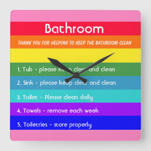 Reloj Cuadrado Bandas de arcoiris audaces