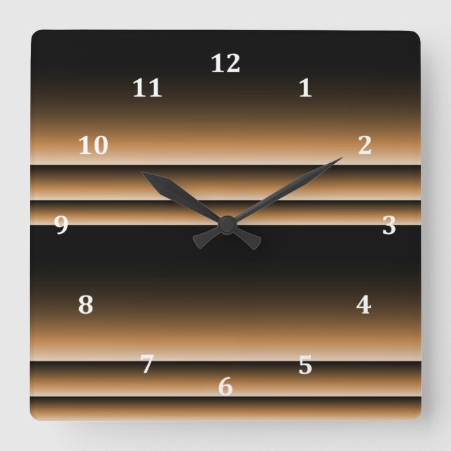 Reloj Cuadrado Bandas de Ombre Marrón de cobre metálico de bronce (Anverso)