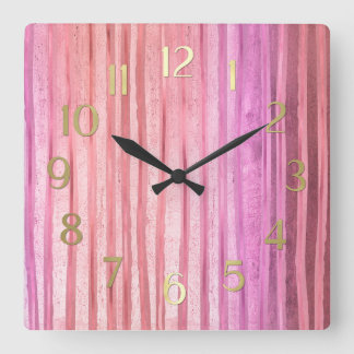 Reloj Cuadrado Bandas rosadas