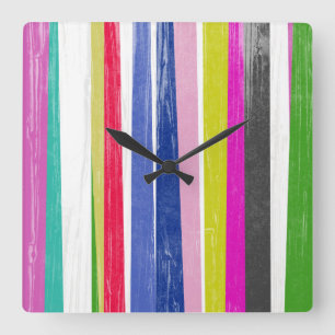 Reloj Cuadrado Bandas verticales