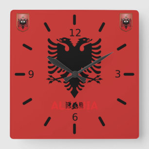 Reloj Cuadrado Bandera albanesa