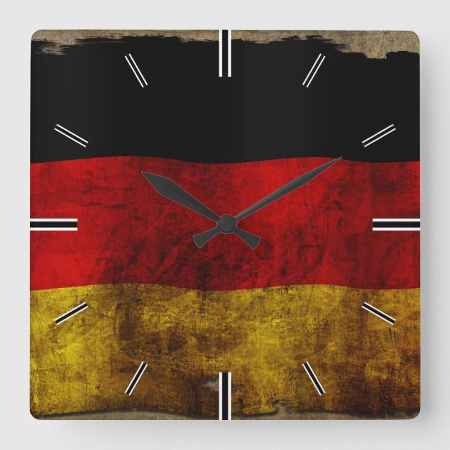 Reloj Cuadrado Bandera alemana - Vintage... (Anverso)