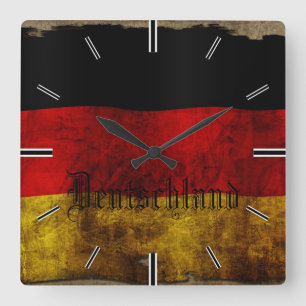 Reloj Cuadrado Bandera alemana - Vintage...