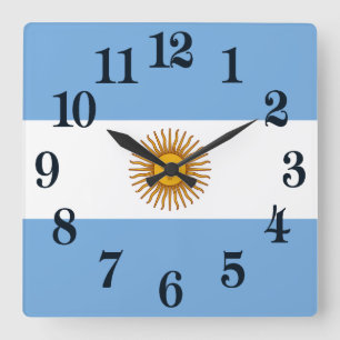 Reloj Cuadrado Bandera argentina Bandera De Argentina