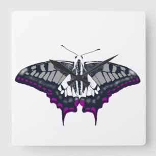 Reloj Cuadrado Bandera asexual mariposa de cerda