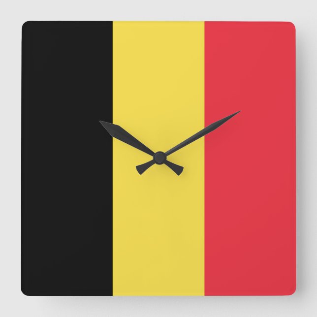 Reloj Cuadrado Bandera belga (Anverso)
