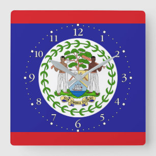 Reloj Cuadrado Bandera Beliceña