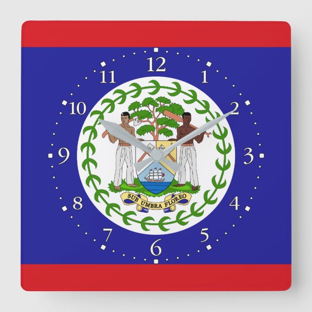Reloj Cuadrado Bandera Beliceña (Anverso)