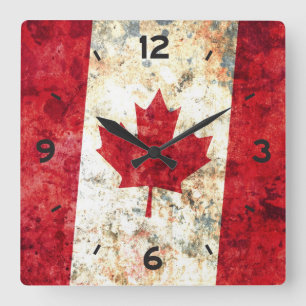 Reloj Cuadrado Bandera canadiense