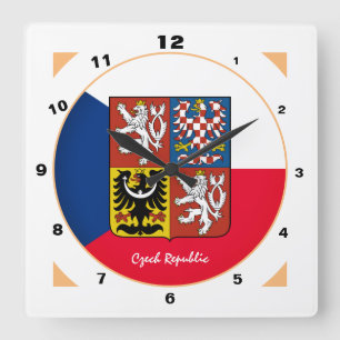 Reloj Cuadrado Bandera checa / Moda de la República Checa / Embl