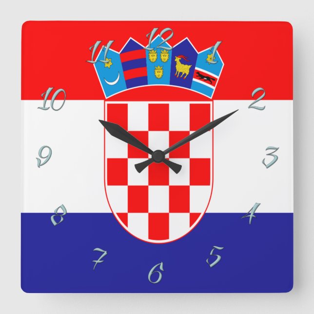 Reloj Cuadrado Bandera croata (Anverso)