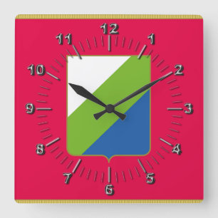 Reloj Cuadrado Bandera de Abruzzo (Italia)