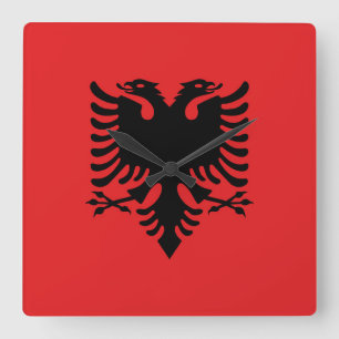 Reloj Cuadrado Bandera de Albania
