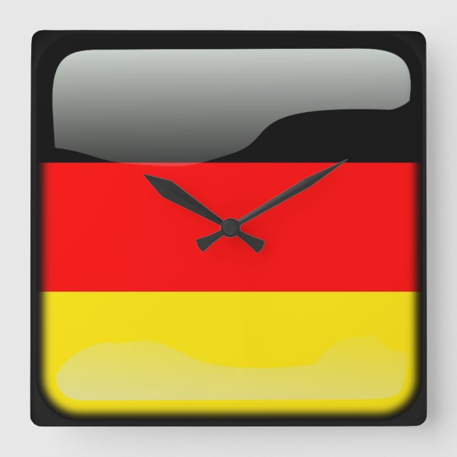 Reloj Cuadrado Bandera de Alemania (Anverso)