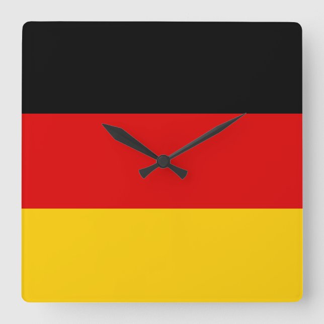 Reloj Cuadrado Bandera de Alemania - Deutschland (Anverso)