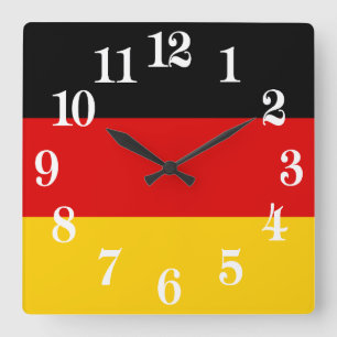 Reloj Cuadrado Bandera de Alemania o de Deutschland