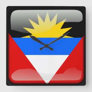 Reloj Cuadrado Bandera de Antigua y Barbuda