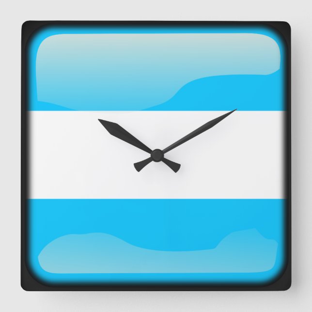 Reloj Cuadrado Bandera de Argentina (Anverso)