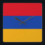 Reloj Cuadrado Bandera de Armenia<br><div class="desc">Bandera de Armenia</div>