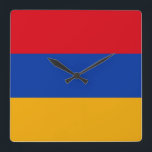 Reloj Cuadrado Bandera de Armenia<br><div class="desc">Bandera de Armenia</div>