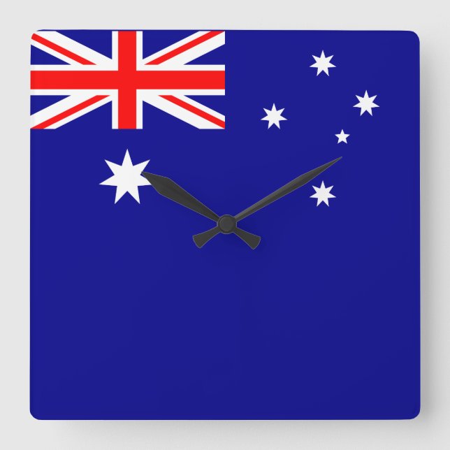 Reloj Cuadrado Bandera de Australia (Anverso)