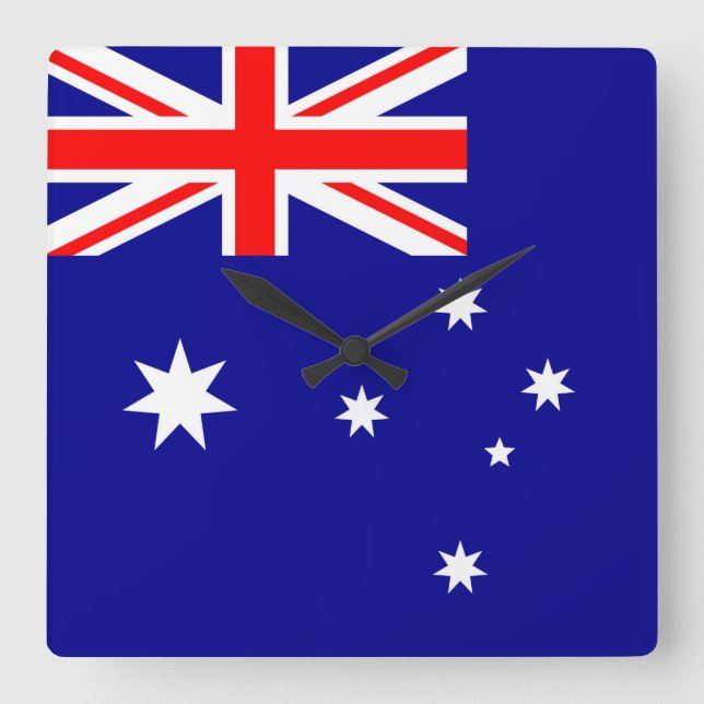 Reloj Cuadrado Bandera de Australia (Anverso)