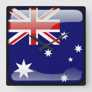 Reloj Cuadrado Bandera de Australia