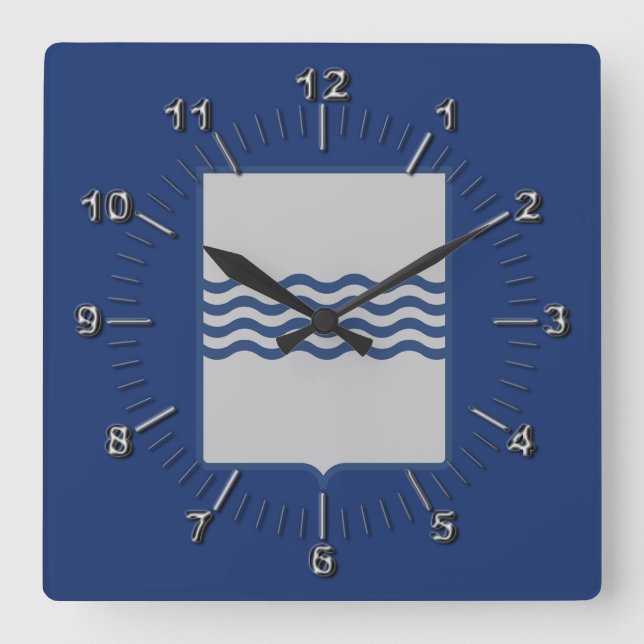 Reloj Cuadrado Bandera de Basilicata (Italia) (Anverso)