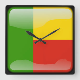 Reloj Cuadrado Bandera de Benín