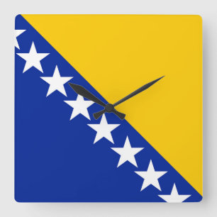 Reloj Cuadrado Bandera de Bosnia y Herzegovina