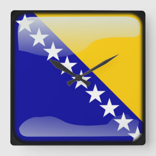 Reloj Cuadrado Bandera de Bosnia y Herzegovina
