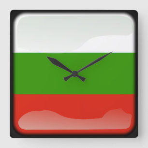 Reloj Cuadrado Bandera de Bulgaria