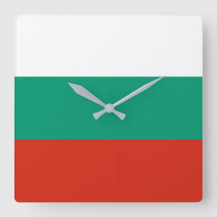 Reloj Cuadrado Bandera de Bulgaria