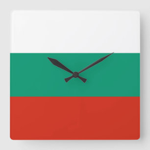 Reloj Cuadrado Bandera de Bulgaria