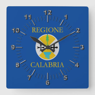 Reloj Cuadrado Bandera de Calabria (Italia)
