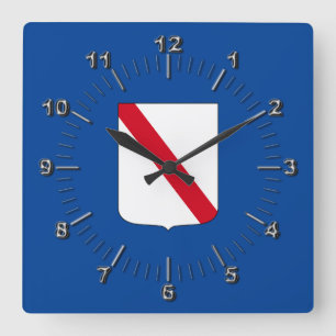 Reloj Cuadrado Bandera de Campania (Italia)
